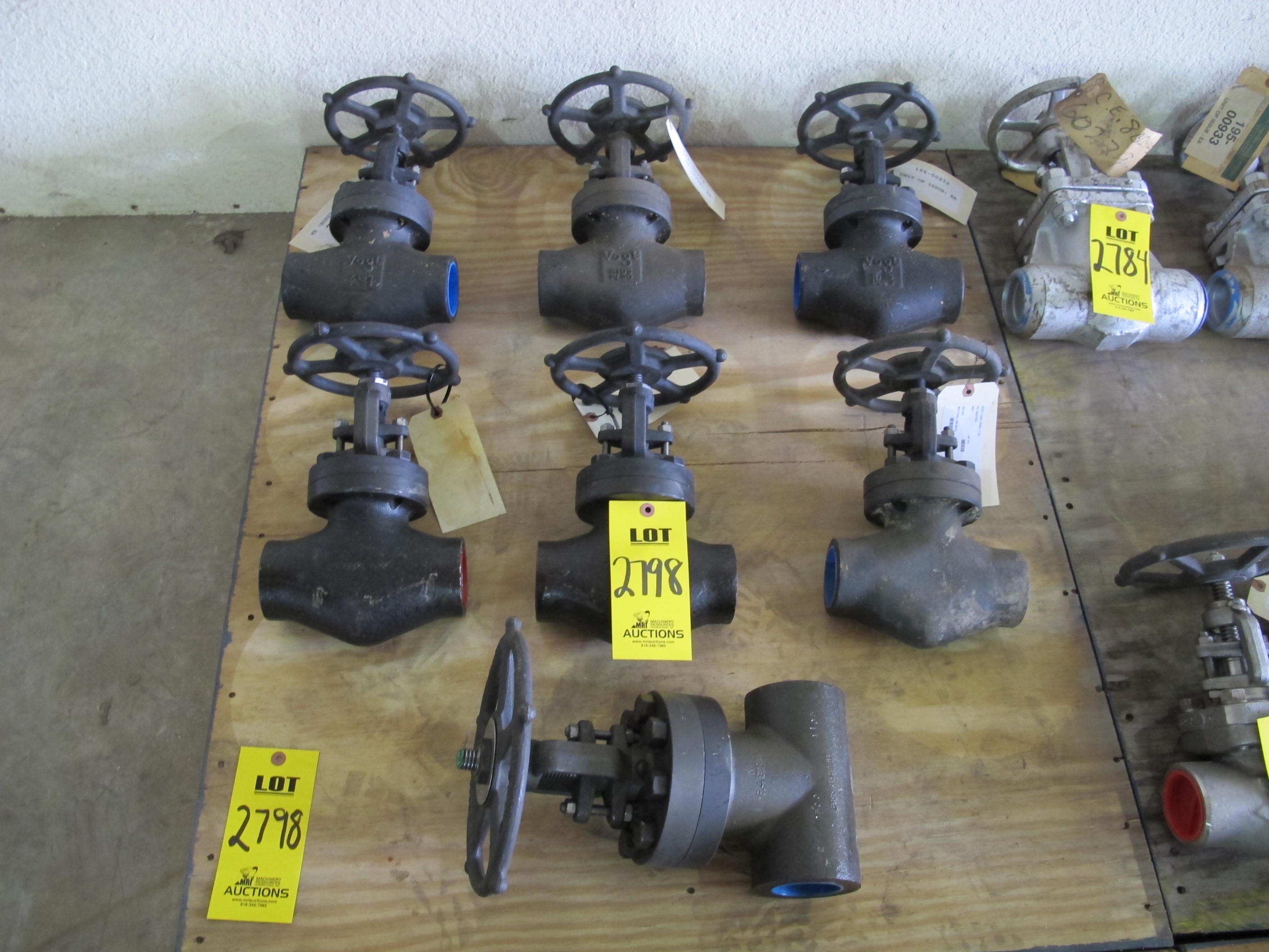 LOT (7) TO INCLUDE: (4) VALVE, GLOBE TYPE, 2" SIZE, 800 LB RATING, CARBON STL MATERIAL, A105 SPECIFICATION, SOCKET WELD CONNECTIONS, BOLTED BONNET, OUTSIDE SCREW AND YOKE STYLE, HARDFACED TRIM, HANDWHEEL OPERATOR. PART # SW12141FHF 2", (2) VALVE, GLOBE TYPE, 2" SIZE, 800 LB RATING, CARBON STL MATERIAL, THD CONNECTIONS. PART # 12141FHF-2", (1) VALVE, GATE TYPE, 2" SIZE, 1500 LB RATING, CARBON STL MATERIAL, SOCKETWELD CONNECTIONS, A105 SPECIFICATION, BOLTED BONNET, OS&Y STYLE, HARDFACED SEATS TRIM. PART # SW15111FHF 2" (W-51) LOADING & HANDLING FEE $15-